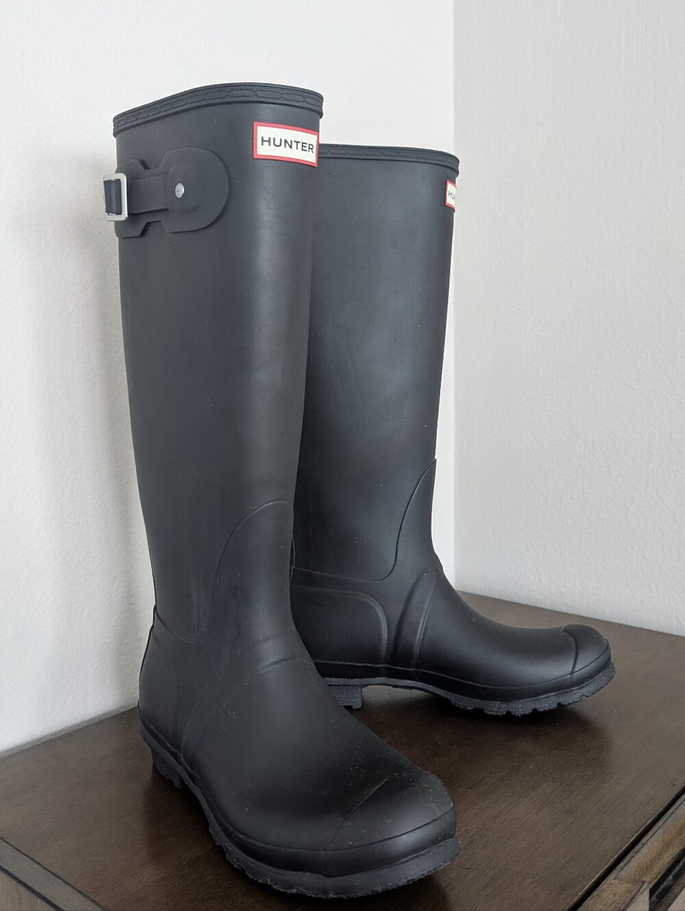 Hunter Black Tall Rubber Rain Boots